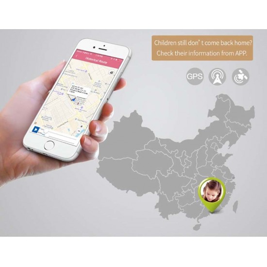 GPS prívesok na monitoring pohybu a telekomunikáciu pre deti 